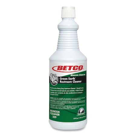 Betco Green Earth RTU Restroom Cleaner, Fresh Mint Scent, 32 oz Bottle, 12PK 3091200